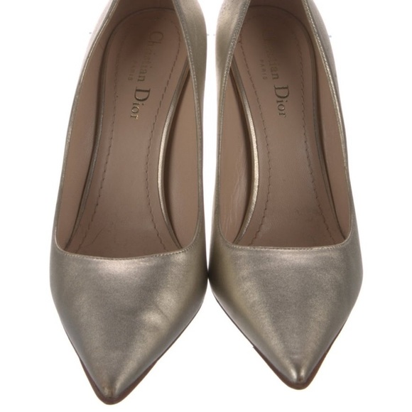 Christian Dior Pumps Gold Size 39 Pointed Toe Stiletto Heels - Picture 3 of 5